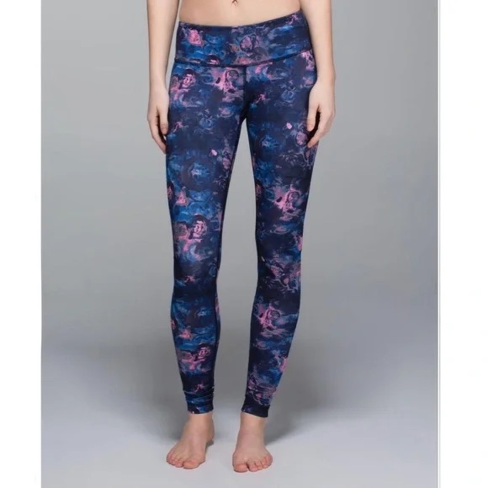 Lululemon Wunder Under Mirage Bark Berry Leggings Size 8 Excellent Pre Owned